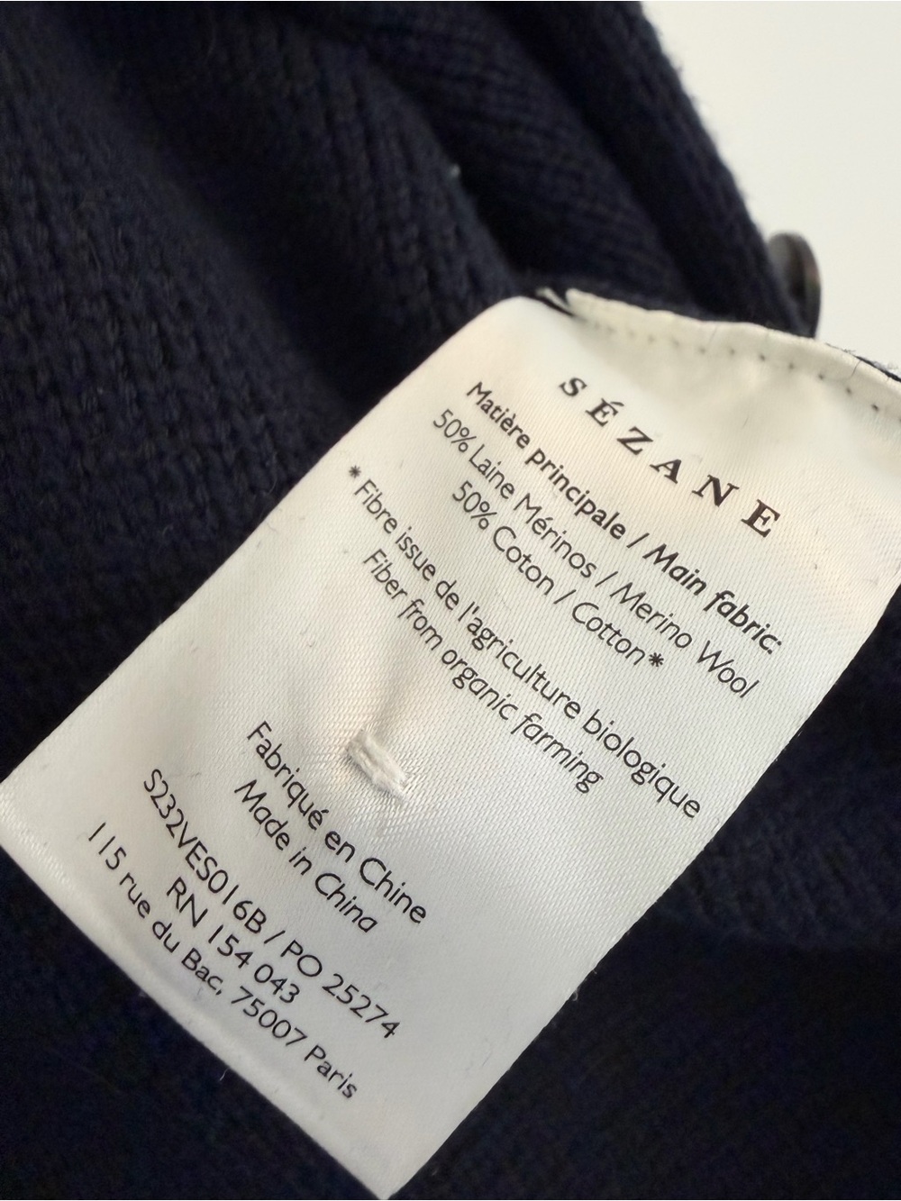 Sézane Navy Blue Will Button-Front Knit Jacket - Picture 9 of 9
